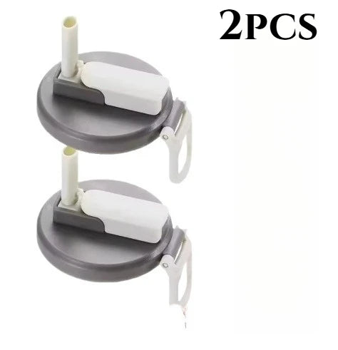 Two reusable silicone can lids with straws for beverages, shown in gray and white.