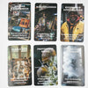 A collection of nine oracle cards featuring humorous and insightful truths about shared experiences, bad influence, keeping u