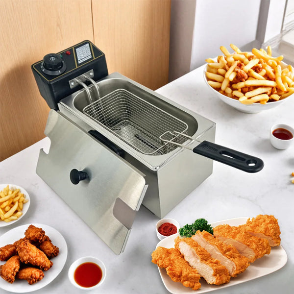 4L Electric Deep Fryer with Oil Filtration Basket