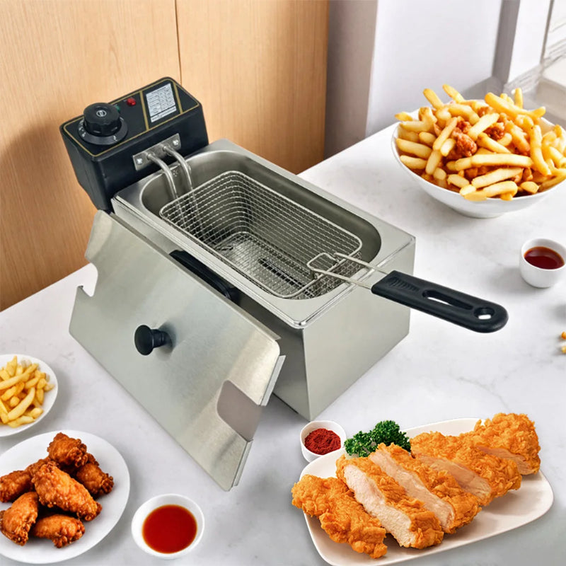4L Electric Deep Fryer with Oil Filtration Basket