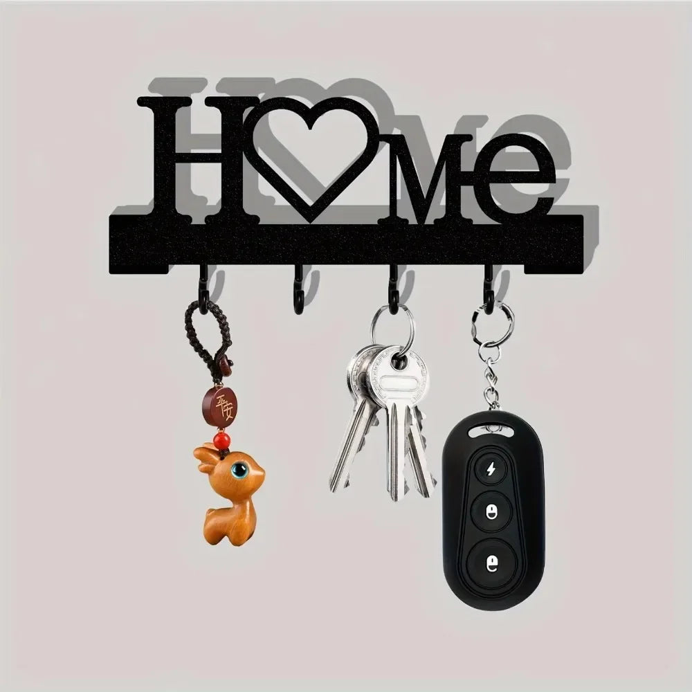 House-Shaped Wall Key Holder with Hooks