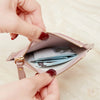 Slim Leather Card Holder Wallet with Secure Zipper