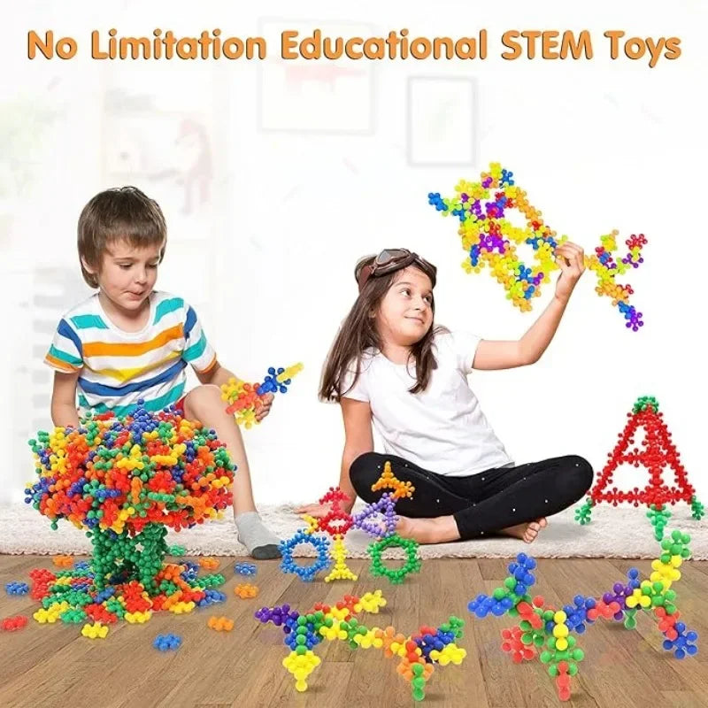 Snowflake Interlocking Building Blocks for Creative Play