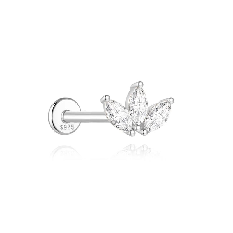 925 Sterling Silver Moissanite Bowknot Stud Earrings