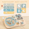 Wooden Steering Wheel Busy Board for Toddlers - Montessori Sensory Toy