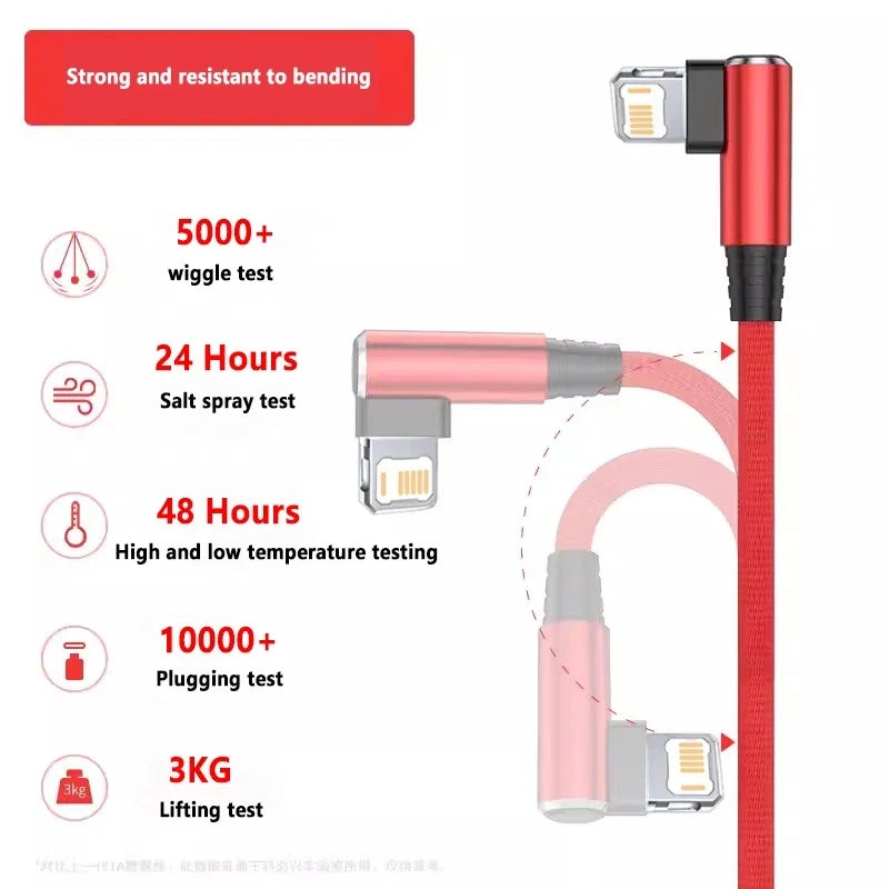 Cable USB-C a Lightning en L de 90 Grados
