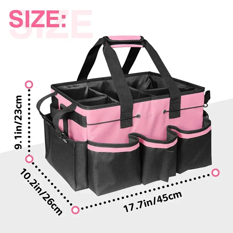 Large-Capacity Cleaning Tool Organizer Bag with Detachable Apron