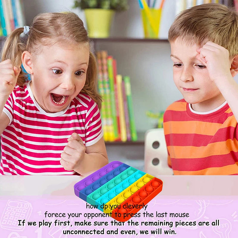 Rainbow Pop-It Fidget Board - Sensory Stress Relief Toy