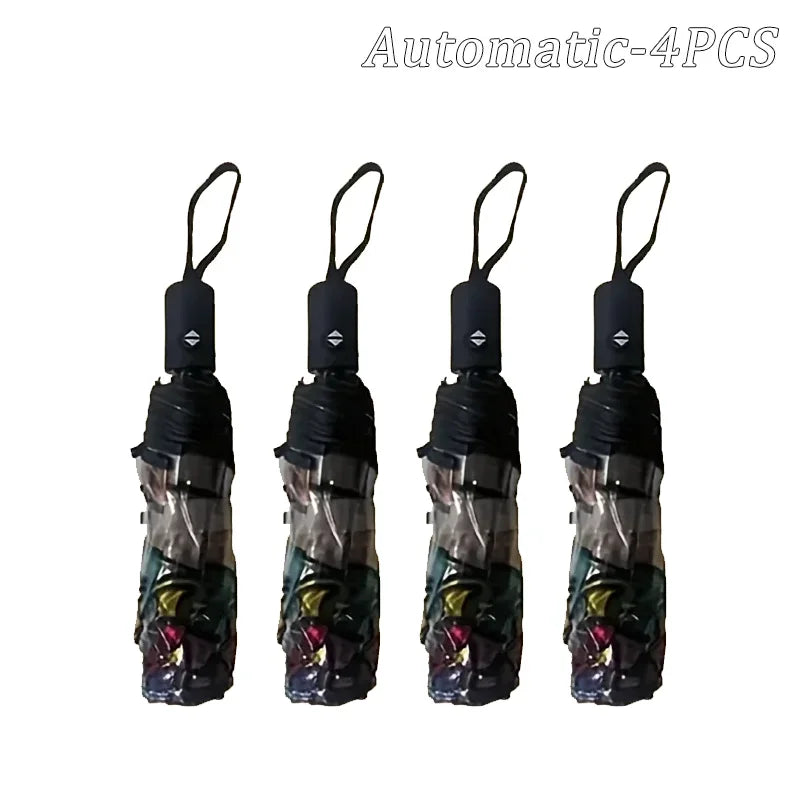 Stained Glass Arch Umbrella with Wind-Resistant Frame