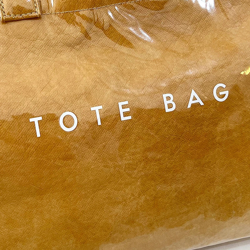 Clear PVC Tote Bag with Letter Print