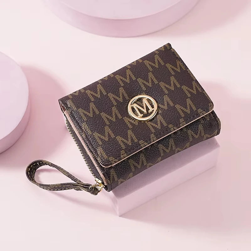 Multi-Color Letter Pattern Zipper Wallet