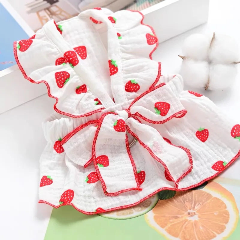 Strawberry Print Dog Dress