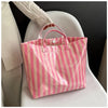 Striped PVC Waterproof Tote Bag for Everyday Use