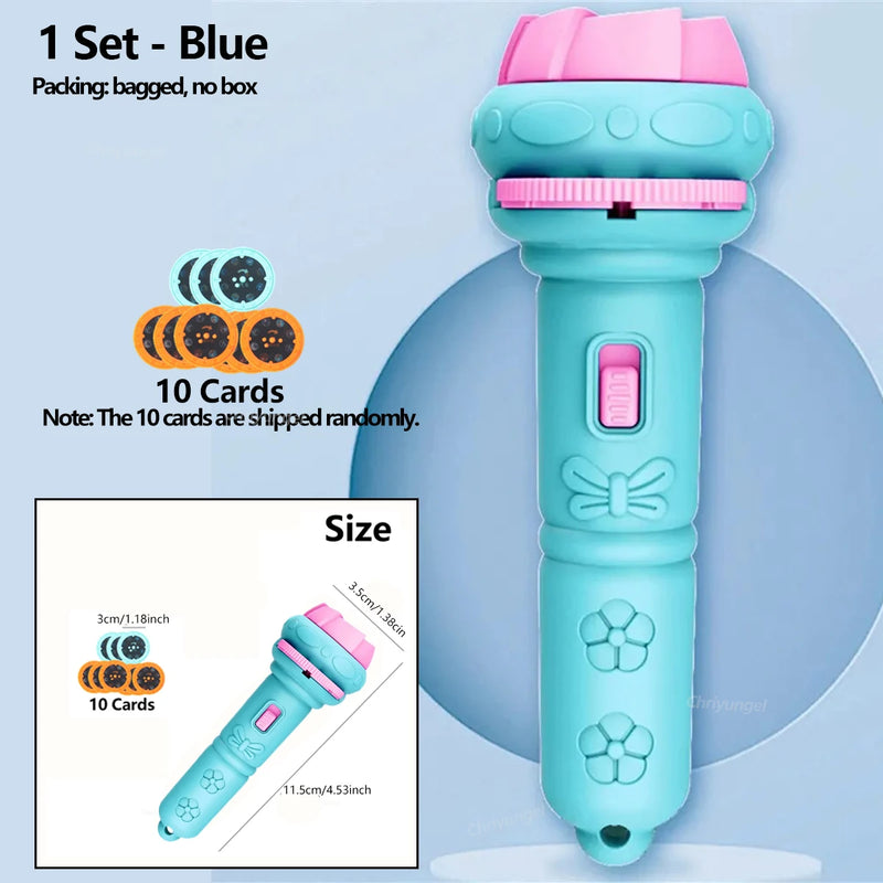 Cartoon Projector Flashlight with 80 Bedtime Patterns