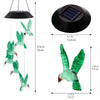 Solar-Powered Hummingbird Wind Chimes with Color-Changing LED