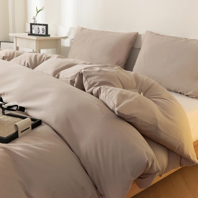 Washed Cotton Duvet Cover – Minimalist Solid Color Bedding