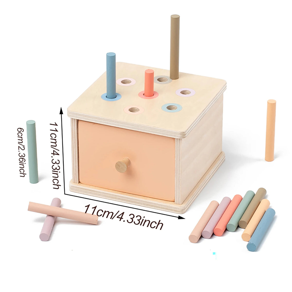 Montessori 4-in-1 Wooden Color Sorting & Shape Matching Box for Toddlers