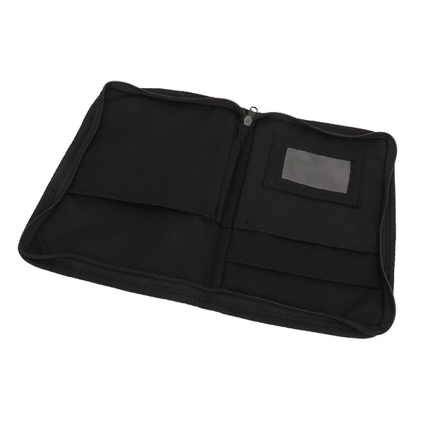 Black car glove box organizer with six internal pockets.