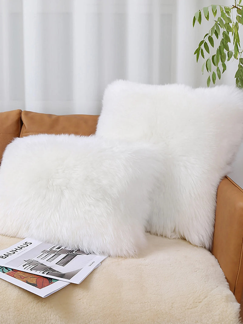 Funda de Cojín de Peluche Sintético de Lujo