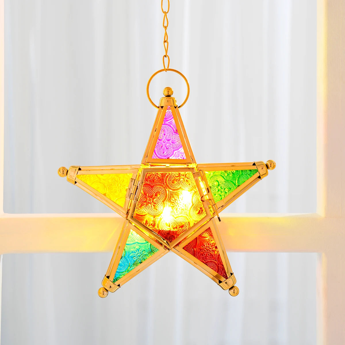 Forged Iron Star Hanging Candlestick