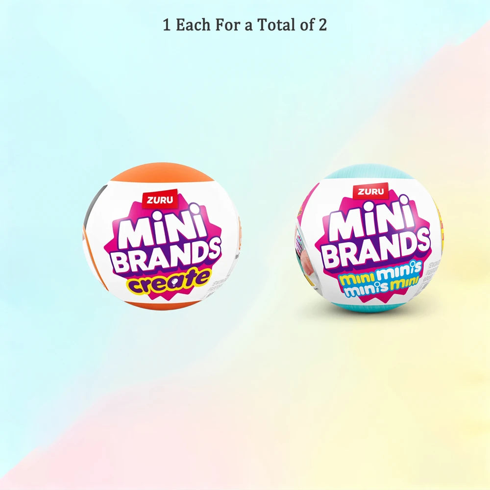 Two Zuru Mini Brands create blind boxes are shown against a light background.