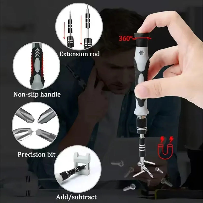 115-Piece Precision Screwdriver Kit with Magnetic Tips