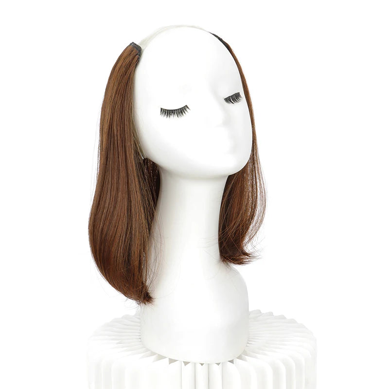 V-Part Synthetic Hairpiece with Invisible Clips