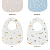 Soft Cotton Baby Bibs with Waterproof Backing (3-Layer, U-Shaped)