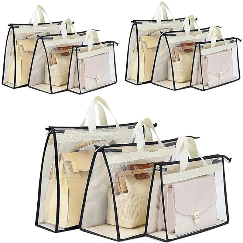 Transparent Dust-Proof Handbag Storage Bag with Hanging Hook