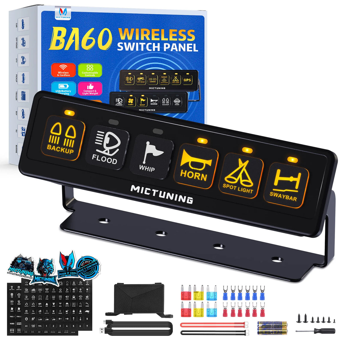6 Gang Wireless Switch Panel with Remote Control Box