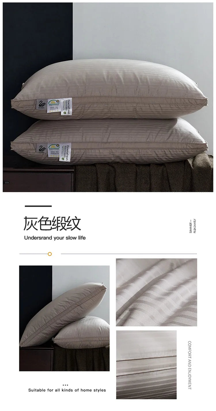 Premium Goose Down Pillow with Ergonomic Neck Support