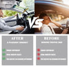 Split image comparing a car interior experience before and after using mini drum and cymbal vent decoration.