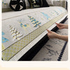 Festive Chenille Christmas Sofa Cover with Deer & Tree Pattern