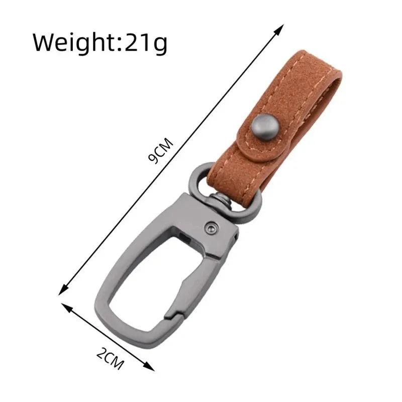 Handcrafted Leather Keychain with Zinc Alloy Ring