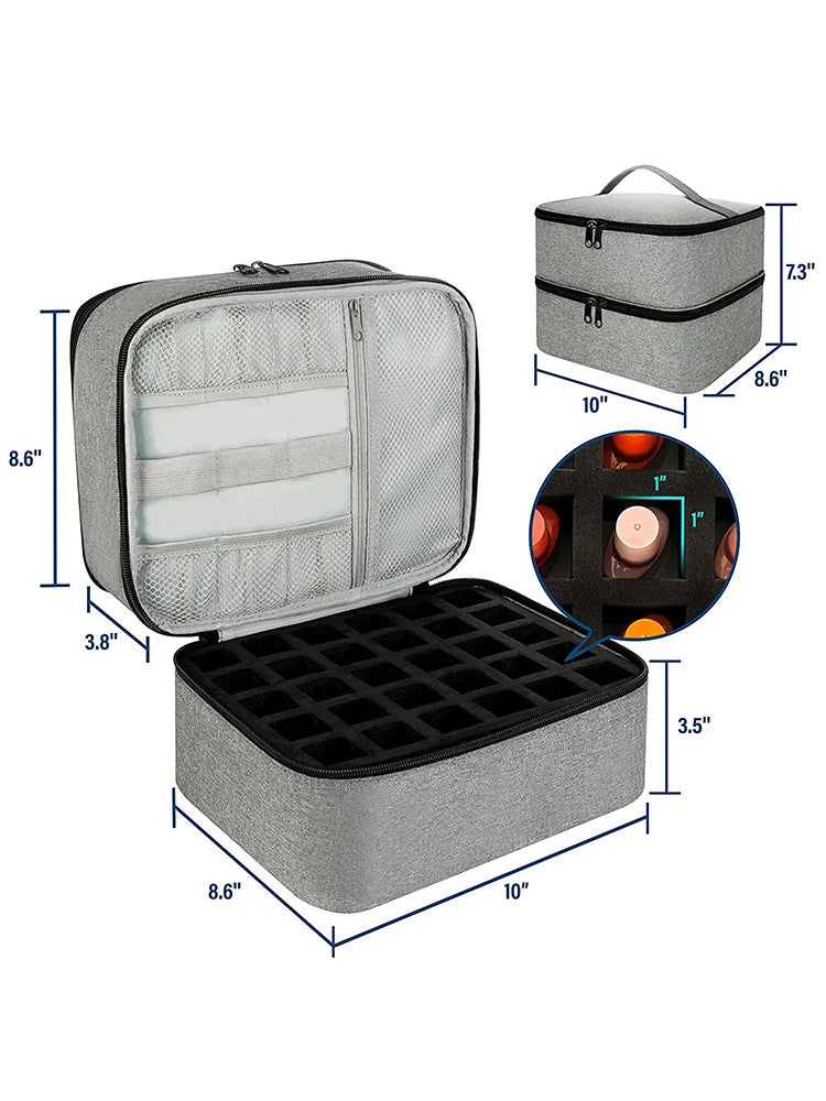 Double-Layer Portable Nail Polish Organizer