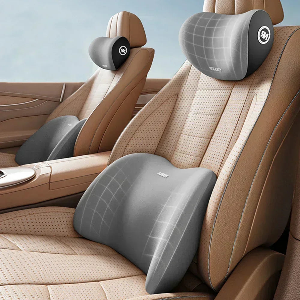 Memory Foam Car Neck and Lumbar Support Cushion Set
