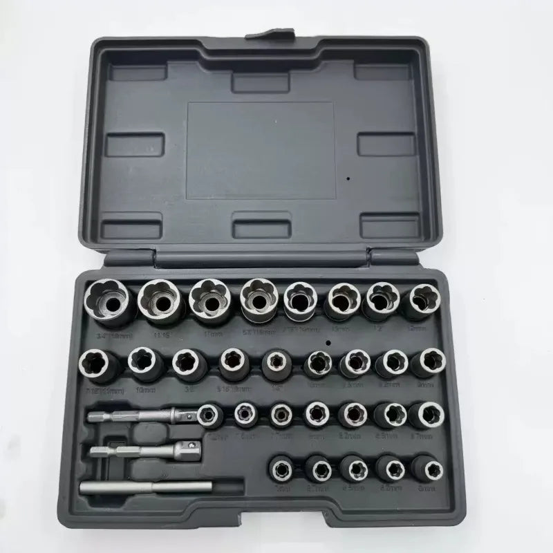 32-Piece Broken Bolt & Screw Extractor Set