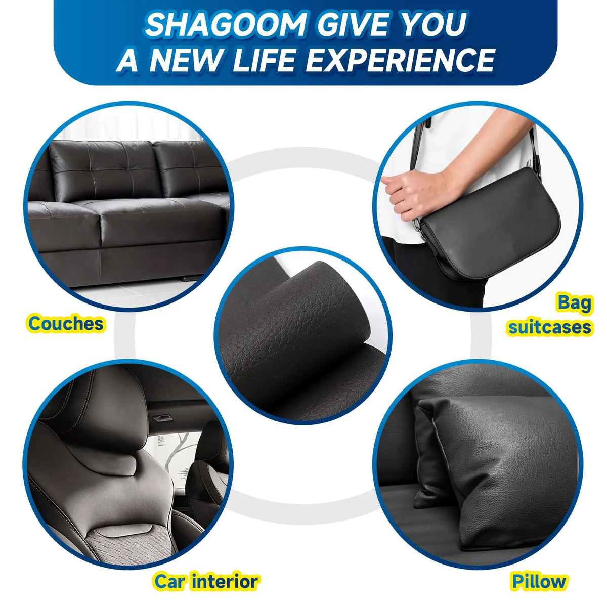 Self-Adhesive Leather Repair Patch Tape for Sofas, Car Seats & More