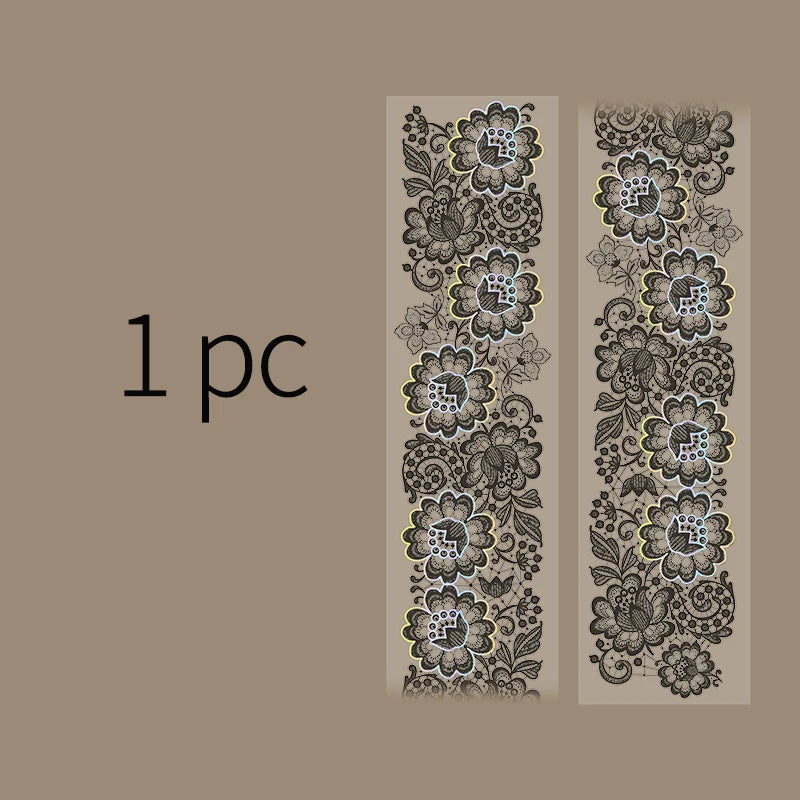 Silver Foil Decorative Lace Tape for Journaling & Scrapbooking