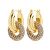 Geometric Gold Plated Huggie Hoop Earrings