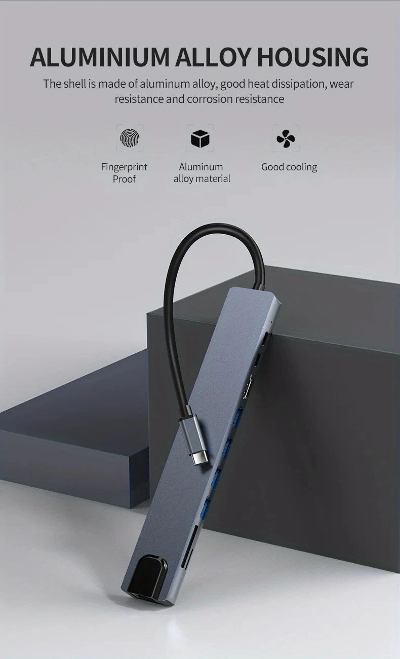 10-in-1 USB-C Hub with 4K HDMI, Ethernet, and 100W PD