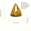 A golden yellow lightweight nylon tote bag shown from the front, with dimensions 36cm x 14.17in by 46cm x 18.11in.