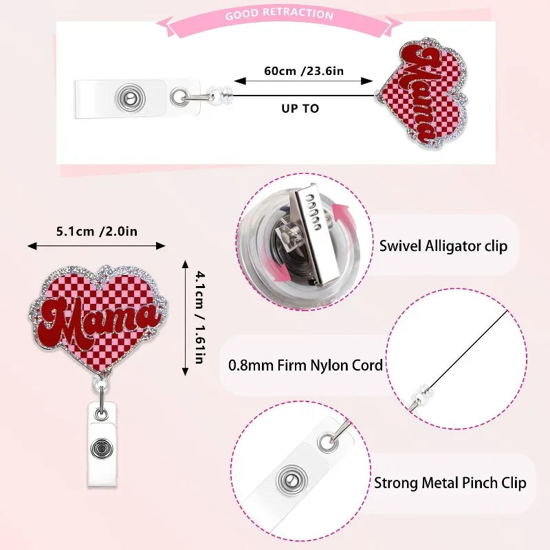 Cute Cat Acrylic ID Badge Reel with Retractable Clip