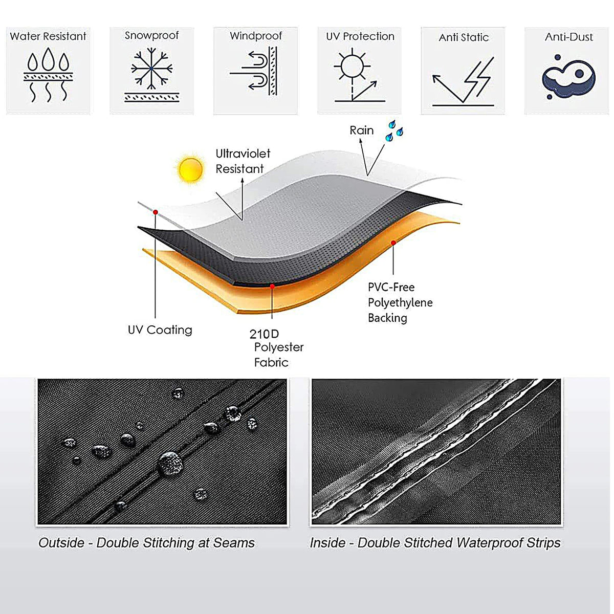 All-Weather Waterproof Motorcycle Cover with Storage Bag