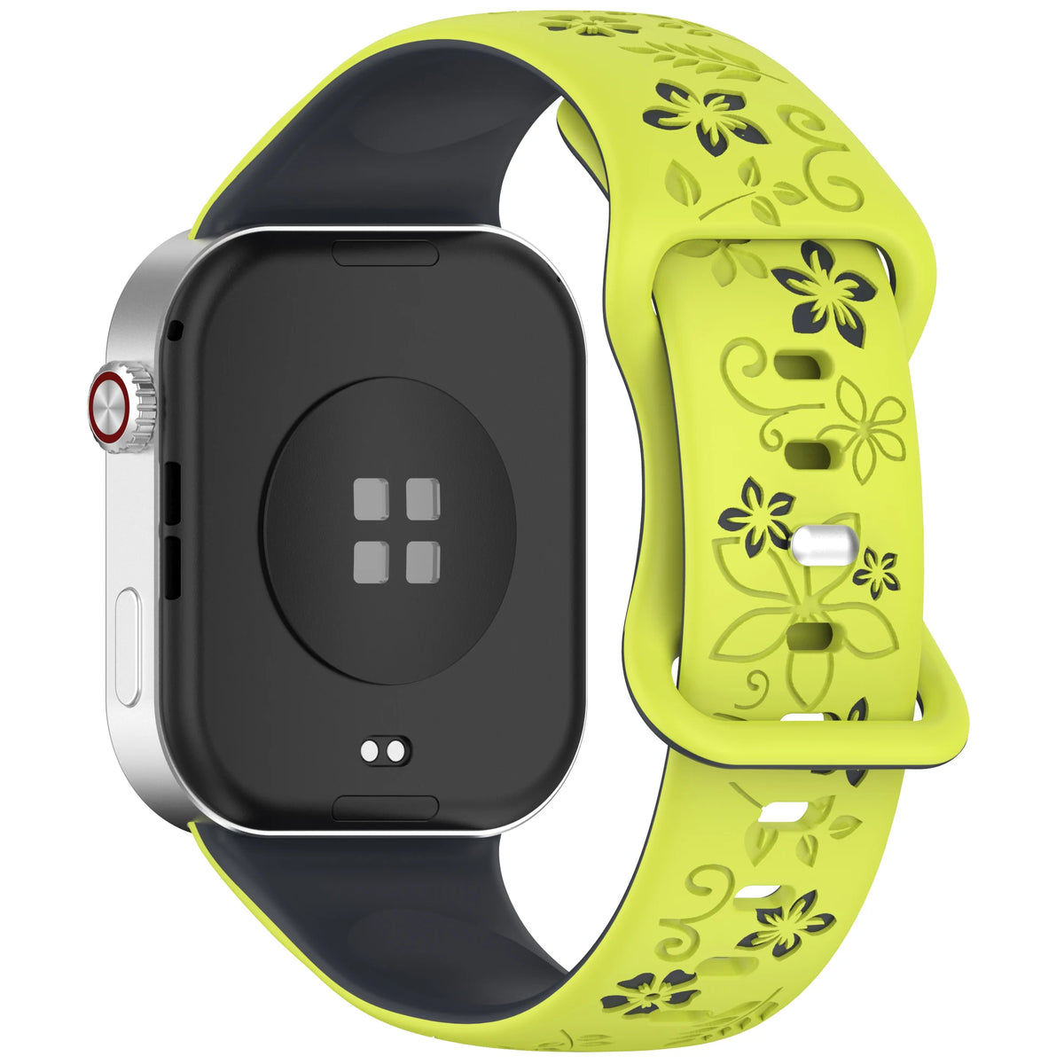 Two-Tone Floral Silicone Watch Strap for Redmi Smartwatches