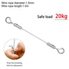 Stainless steel wire rope with an eye hook and a threading hole for adjustment