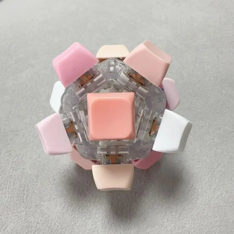 LED Fidget Keychain with 12 Click Buttons