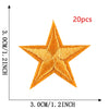 A single orange star embroidery patch is shown against a measurement scale.