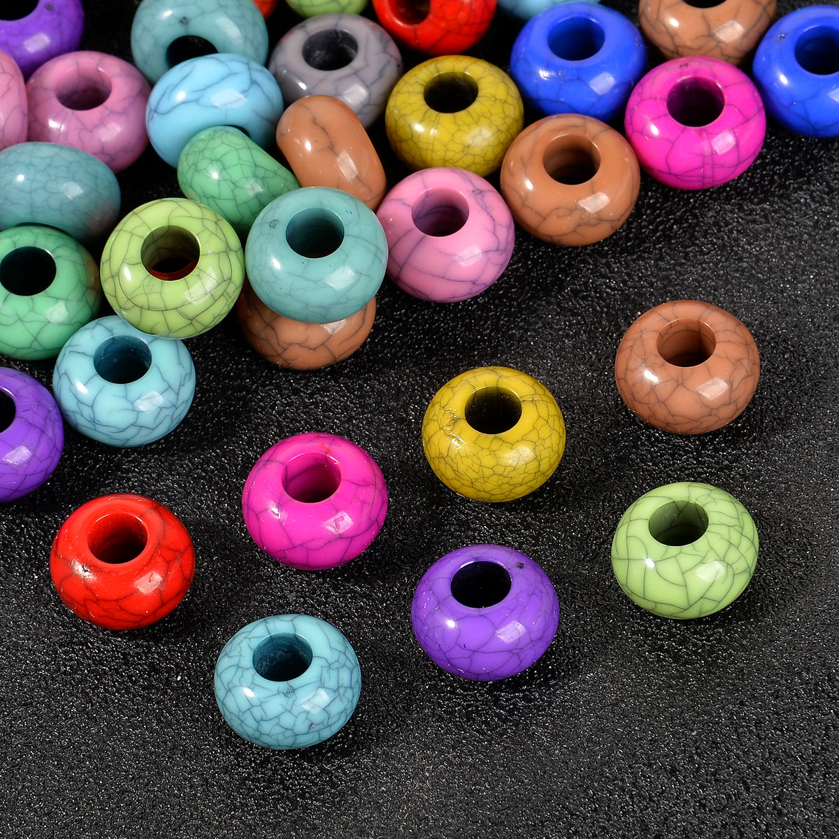Mixed Rainbow Resin Spacer Beads for Jewelry Making