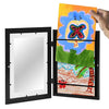 A magnetic front photo display frame featuring a colorful painting of a butterfly and a landscape.